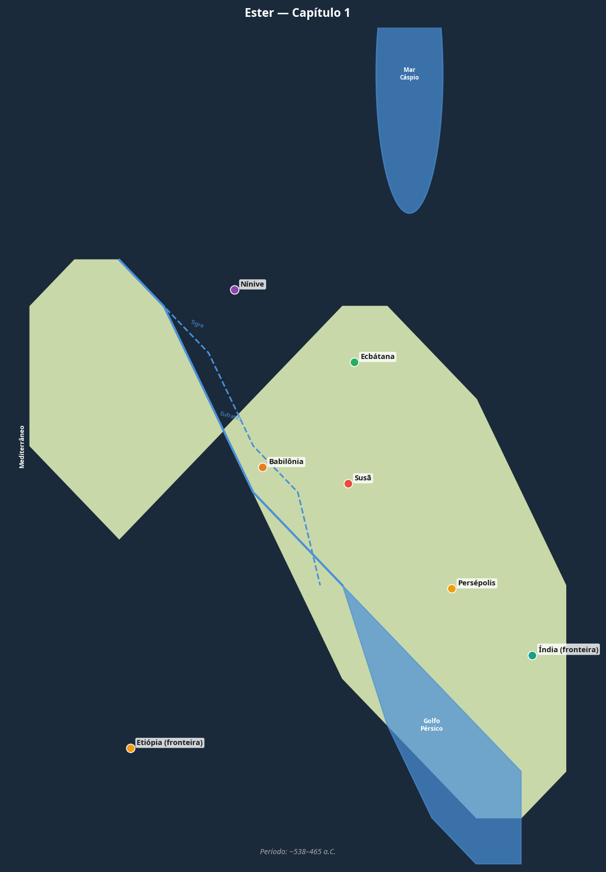 Mapa do Império Persa — Ester Capítulo 1